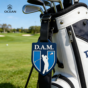Étiquette <span class=keywords><strong>de</strong></span> <span class=keywords><strong>sac</strong></span> <span class=keywords><strong>de</strong></span> golf au design <span class=keywords><strong>original</strong></span>, personnalisable avec logo et nom, pour sacs <span class=keywords><strong>de</strong></span> golf - Product Image 1