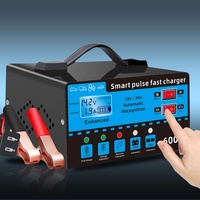 Chargeur de batterie de voiture au plomb-acide 12V/24V 130W haute puissance, entièrement automatique, intelligent, à charge rapide, avec technologie de réparation par impulsions pour batteries lourdes