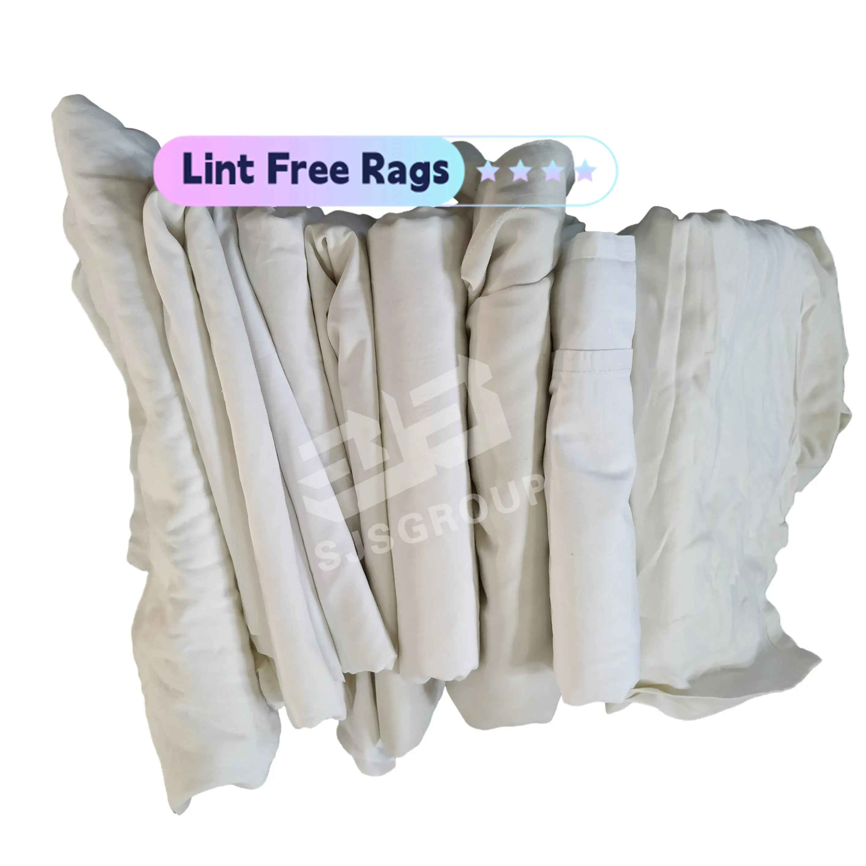 Trapos de láminas de corte de tamaño regular de alta absorción, pintura blanca de 10kg, bolsa de 8 libras de trapos de algodón blanco, 25 libras