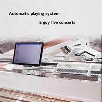 88 Keys Black Crystal Acrylic Luxury Mechanical Grand Piano, Premium Musical Instrument Keyboard for Home Hotel Concert