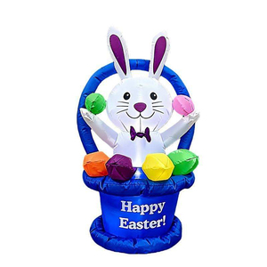 1.2-meter Easter Inflatable <b>Egg</b> <b>Basket</b> Rabbit Air Model Outdoor Festival Decoration LED Light Courtyard Ornament - Product Image 3