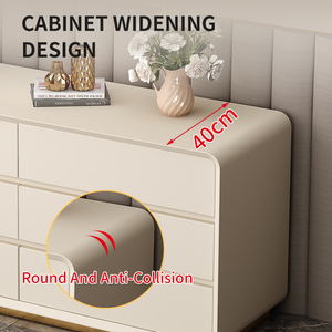 Commode moderne en <span class=keywords><strong>bois</strong></span> massif blanc avec 5+ tiroirs et étagères réglables, meuble <span class=keywords><strong>de</strong></span> <span class=keywords><strong>rangement</strong></span> gain <span class=keywords><strong>de</strong></span> place pour salon et chambre - Product Image 4