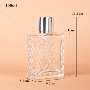 Botella de Perfume Rectangular Moderna de Lujo, 100 ml, Vidrio, Tapa Plateada, Fácil de Abrir, Sellado Hermético, Botella Vacía para Envasado de Perfume <span class=keywords><strong>TAIBO</strong></span> - Product Image 2