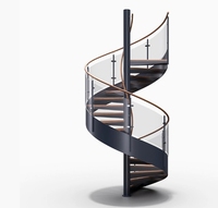 Escalier en colimaçon moderne en acier et bois, escalier droit pour grenier, appartement, villa, maison, intérieur/extérieur, cadre sécurisé