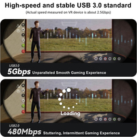 Cable VR Link de 5 m, Tipo C, 5 Gbps, 3.0, 16 pies, Cable USB Tipo C de Carga Rápida de 3 A, Cable USB C de Fábrica con Trenzado y Ángulo Recto de 90 Grados