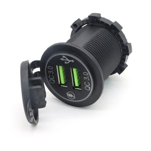 Xe cổng USB ổ cắm 12V 24V không thấm nước QC3.0 kép USB 2 cổng LED Sạc Nhanh ổ cắm cho xe Thuyền biển RV xe tải - Product Image 2
