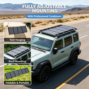 Alecter 60W Foldable Monocrystalline <b>Solar</b> Panel 5V USB 12V Type-C Portable <b>Solar</b> <b>Charger</b> for Mobile <b>Phone</b> Outdoor Camping - Product Image 4