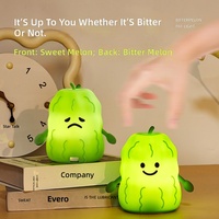 Veilleuse USB en silicone en forme de melon amer, changeant de couleur, pour chambre d'enfant, lampe de chevet ou de bureau