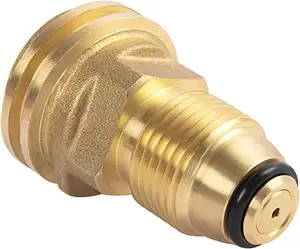 POL to QCC1 Propane Tank Adapter - Old to New, 100 lb LP Tank Valve to Type-1 Fitting, Solid Brass