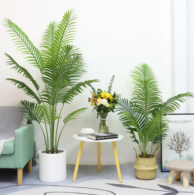 Украшение для дома и улицы, УФ-стойкие искусственные пальмы Areca, искусственные растения