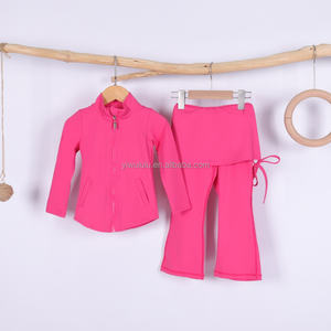 लड़कियों की उच्च खिंचाव योग सेट लंबी आस्तीन पतली ज़िप अप जैकेट स्कर्ट पैनल एथलेटिक प्रशिक्षण संगठन में निर्मित - Product Image 2