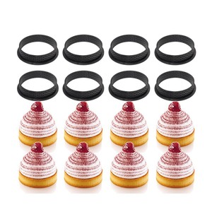 Moules à anneaux à tarte ronds, outils de décoration en <span class=keywords><strong>forme</strong></span> ronde perforés, 8 pièces, bricolage, desserts français, ustensiles de cuisson - Product Image 4