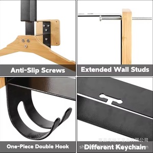 Solid Wood <b>Wall</b> Mounted <b>Storage</b> Rack For Clothes Hats Motorcycle Helmets <b>Hanging</b> Organizer Bedroom Home Use - Product Image 2