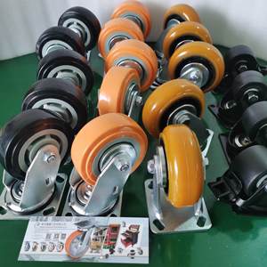 Công nghiệp nặng Caster bánh xe 400kgs 1.5ton 2ton tải công suất 2 3 4 5 6 8 10 12 inch xoay đúc sắt lõi PU phanh - Product Image 3