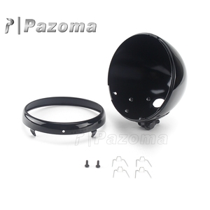Faro LED cromado de 7 pulgadas para motocicleta, carcasa de bombilla para <span class=keywords><strong>Harley</strong></span> Custom Bobber, cubierta de luz - Product Image 2
