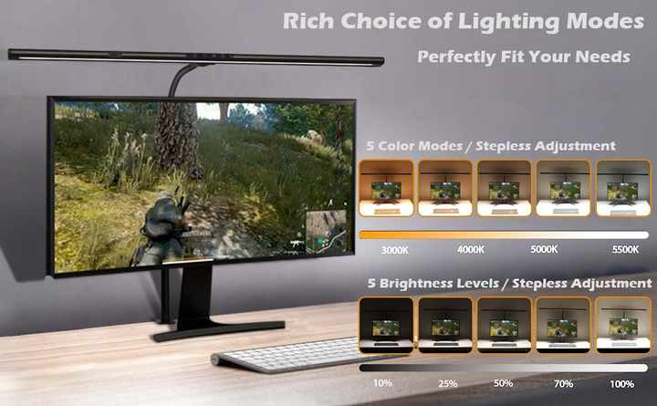 Computer Desk Light Bedroom Reading Led Light Touch Sensor Desk Lamp ...