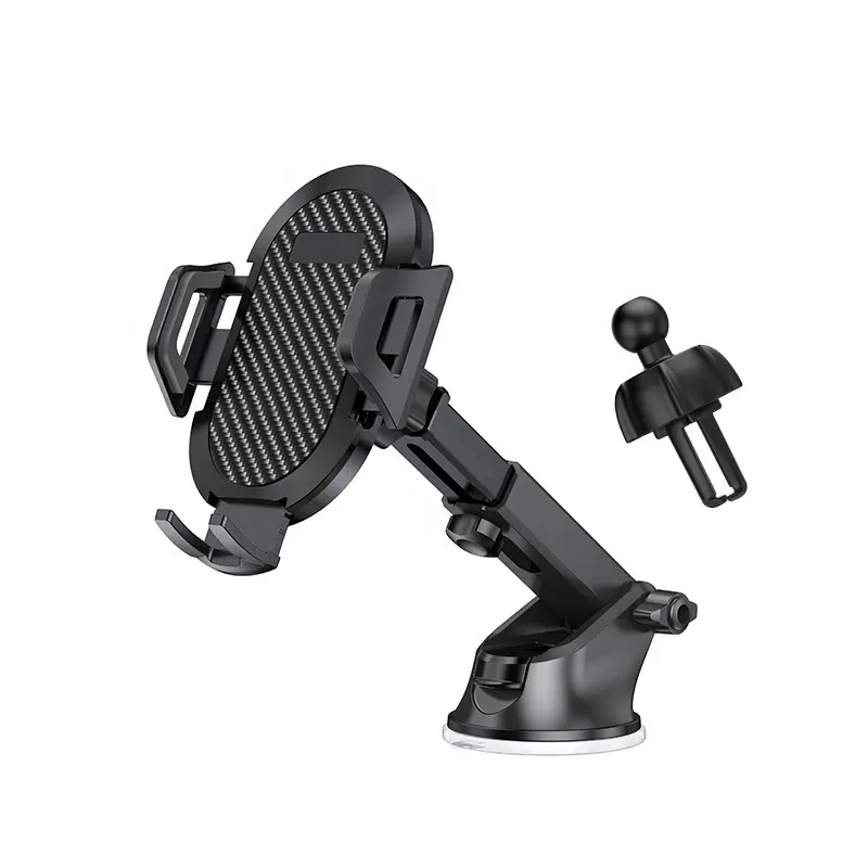 Top venta logotipo personalizado 2-en-1 Universal Car Air Vent Phone Holder ventosa ABS Dashboard Mount soporte para teléfono móvil para coche