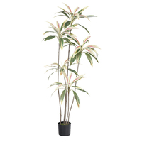Plante artificielle en pot Cordyline Fruticosa en plastique pour la décoration de bureau, de jardin et de maison, plantes artificielles