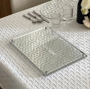 <span class=keywords><strong>Planche</strong></span> <span class=keywords><strong>à</strong></span> challah en acrylique transparent sur mesure, design rectangulaire moderne, en <span class=keywords><strong>verre</strong></span> et miroir, découpée au laser, en lucite, pour articles judaïques - Product Image 4