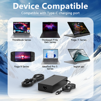Cargador de 100W 20V 5A Tipo C para Portátil, Adaptador de Repuesto, Fuente de Alimentación para Lenovo