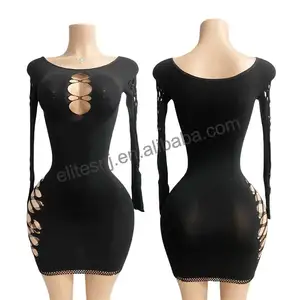 ELITES Full Body Skirt Casual Bodycon Dress Women exotic dancewear Coffee Girl Outfits