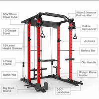Rack d'alimentation à usage domestique Rack à squat avec câbles Fonction Machine Fitness Smith Machine Equipment Power Rack