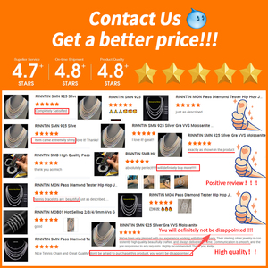 Rinntin SMB เครื่องทดสอบเพชรคุณภาพสูงกำไลโซ่เทนนิสโมอิส925เงิน2มม. 3มม. 4มม. 5มม. - Product Image 5