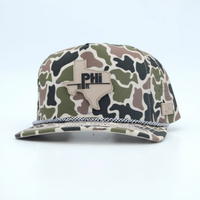 OEM Camouflage Golf Cap Custom PVC Patch Logo 5 Panel Camo Waterproof Polyester Sport Golf Hat Laser Cut Perforated Baseball Cap