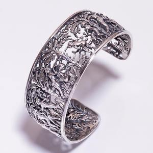 Brazalete de elefante para mujer, joyería de plata de ley 925, brazalete liso de Plata de Ley 925 de alta calidad, proveedor de brazalete personalizado - Product Image 4