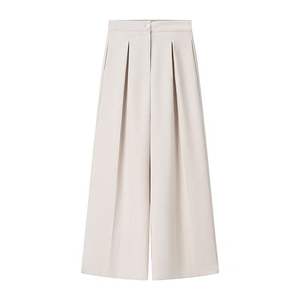 Customize <b>Beige</b> Notched Collar Single Button Vest <b>Waistcoat</b> Zipper Fly Full Length Long Pants Casual Fashion 2 Piece Knee Set - Product Image 3