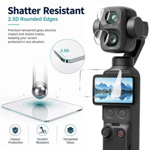 ฟิล์มกระจกนิรภัยสำหรับ DJI OSMO Pocket 4P ฟิล์มกันรอยเลนส์และหน้าจอสำหรับกล้อง Pocket 3/4/4P ฟิล์มใสป้องกันรอยขีดข่วนแบบ HD - Product Image 2