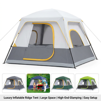 Tenda Camping Lipat Portable Outdoor Ridge Multi-person Tebal Anti Ledakan Tahan Hujan Anti Air Bahan Kain 190D/210D