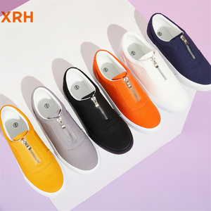 XRH – chaussures de marche vulcanisées <span class=keywords><strong>en</strong></span> <span class=keywords><strong>toile</strong></span> <span class=keywords><strong>sans</strong></span> lacets pour hommes, chaussures décontractées à enfiler et à fermeture éclair, mode d'été, vente <span class=keywords><strong>en</strong></span> gros - Product Image 5