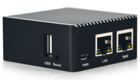 NanoPi R2S Carcasa Metálica Oficial Sistema OpenWrt RK3328 Mini Router Doble Puerto Gigabit 1GB de Memoria Grande, Gateways para Hogar Inteligente