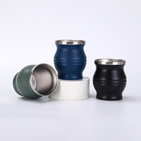 Vente en gros de haute qualité avec logo personnalisé Mini 8oz Mate Cup Gobelet à gourde en acier inoxydable à double paroi Thermos monté sur voiture