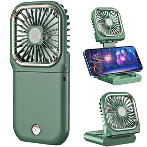 Mini Ventilador Portátil Recargable de Mano con Motor sin Escobillas de 3 Velocidades, Enfriamiento por Aire, Banco de Energía, Silencioso, Ajustable, para Uso en Exteriores y Automóviles - Product Image 1