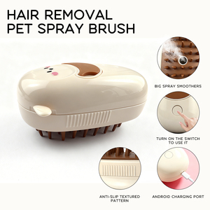 <b>Portable</b> & Rechargeable 3-in-1 Pet Grooming Product Hair Removal <b>Cleaning</b> & Massage Comb with Spray <b>Steam</b> Combs for Dogs & Cats - Product Image 2