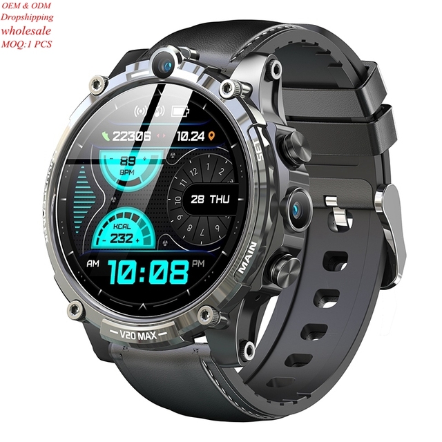 High Quality V20 1.6 Inch WiFi 4G SIM Card Dual Camera Latest Smart Watch Single SIM Card Heart Rate Fitness Tracker