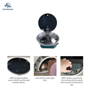 GUANGRUN Petit <span class=keywords><strong>Plaque</strong></span> <span class=keywords><strong>de</strong></span> <span class=keywords><strong>Cuisson</strong></span> à Gaz à Brûleur Unique 340mm Couvercle en Verre Trempé 1.8kW Allumage Électrique à Impulsions Pièces - Product Image 4