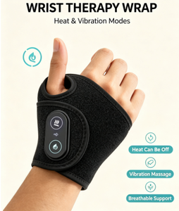 <b>Rechargeable</b> USB <b>Heated</b> Wrist Wrap Hand Warmer Adjustable Temp Palm Massage Heating Pad Ergonomic Wrist Support for Daily Use - Product Image 2