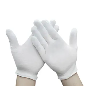 卸売 手保湿手袋-RTS 18gウォッシャブル卸売ユニセックスニットオーガニック100% ホワイト湿疹セラピービューティーコットングローブでドライハンドを保湿