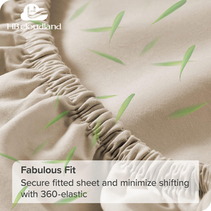 Cloudland 100 Lyocell làm mát Hữu Cơ Viscose tre bông vải được trang bị tấm Ga Trải Giường nhà bộ đồ giường Bộ - Product Image 4