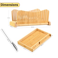 Plateaux à pain faits maison, trancheuse à pain en bambou à 3 épaisseurs avec design pliable, récupérateur de miettes et couteau à pain