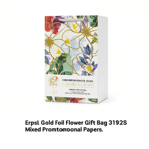 Sac cadeau chinois imprimé offset floral en feuille d'or Erpsl 27015, couleurs assorties, papier promotionnel - Product Image 3