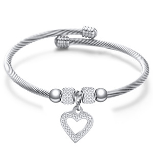 Bracelet en diamant, câble de 3 mm, perles rondes en acier inoxydable 304, ouverture réglable, bijoux pour femmes, à porter au quotidien - Product Image 5