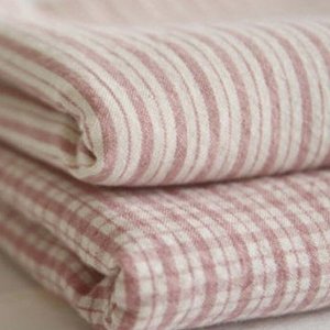 قماش كتاني مغسول مسبقًا بالجملة برسومات مطبوعة وألوان متعددة ونقوش ملونة ومخططة منسوجة يدويًا من ياردة - Product Image 3