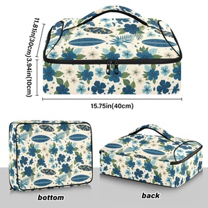 Hawaiian Large-Capacity Thermal Lunch Cooler Bag Custom Print Portable Insulated Pizza Bag for Picnic Food Bag With Logo - Product Image 3