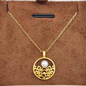 UM Jewelry 925 Silver Gold Plated Minimalist <b>Pendant</b> <b>Necklace</b> Natural Freshwater Pearl Unisex/<b>Men</b>/Women Gift - Product Image 4