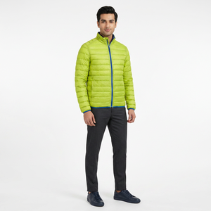 Veste matelassée légère en toile de coton pour homme, chaude, d'extérieur, de haute qualité, très vendue, hiver, coupe classique avec col montant et logo frontal - Product Image 1