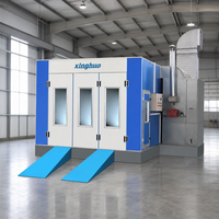 Cabines de peinture professionnelles abordables au gaz naturel 46 kW pour voitures 80 ° Cabine de peinture automobile professionnelle avec ventilateur turbo européen et four de séchage